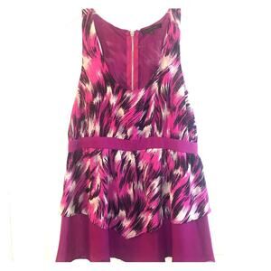 Lucca Couture Urban Outfitters Watercolor PINK Sleeveless blouse size Large